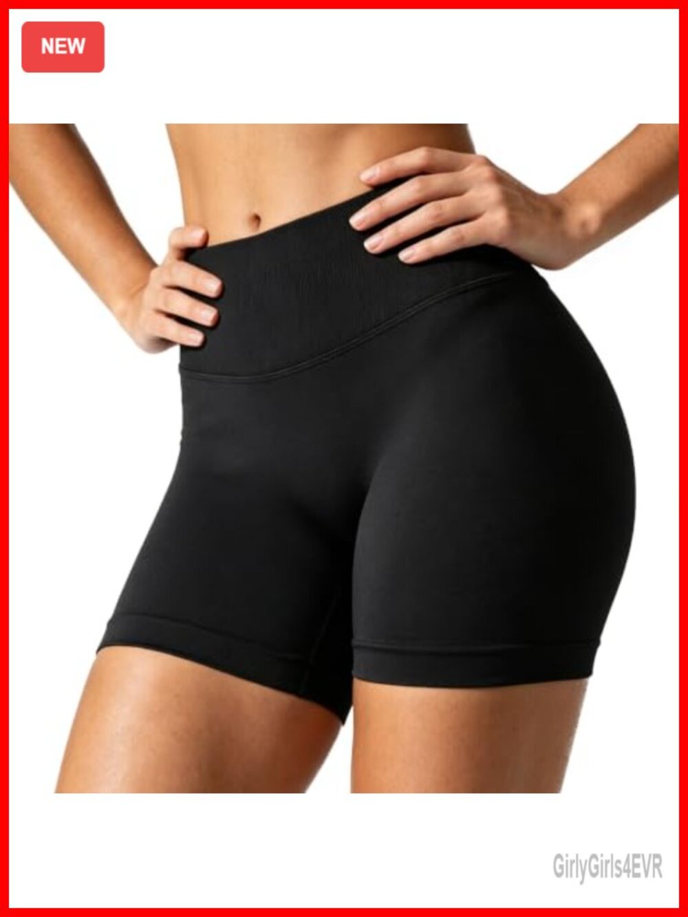 Ribbed High Waist Seamless Biker Shorts Yoga Cycling Athletic